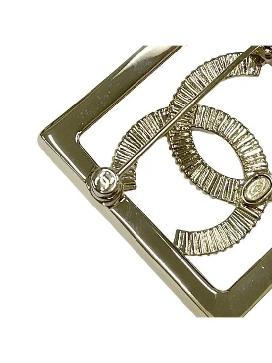 Chanel Brooch Gold Square Rhinestone - Picture 6 of 8